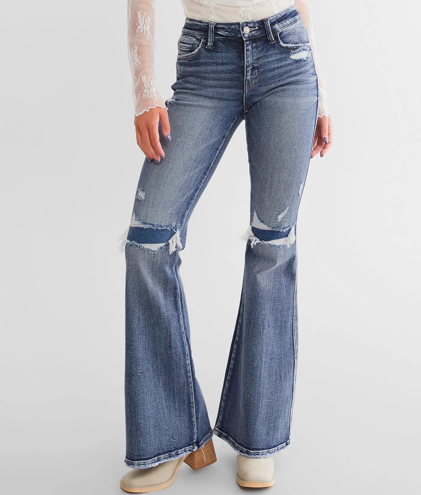 Flying Monkey Mid-Rise Flare Stretch Jean Pep New