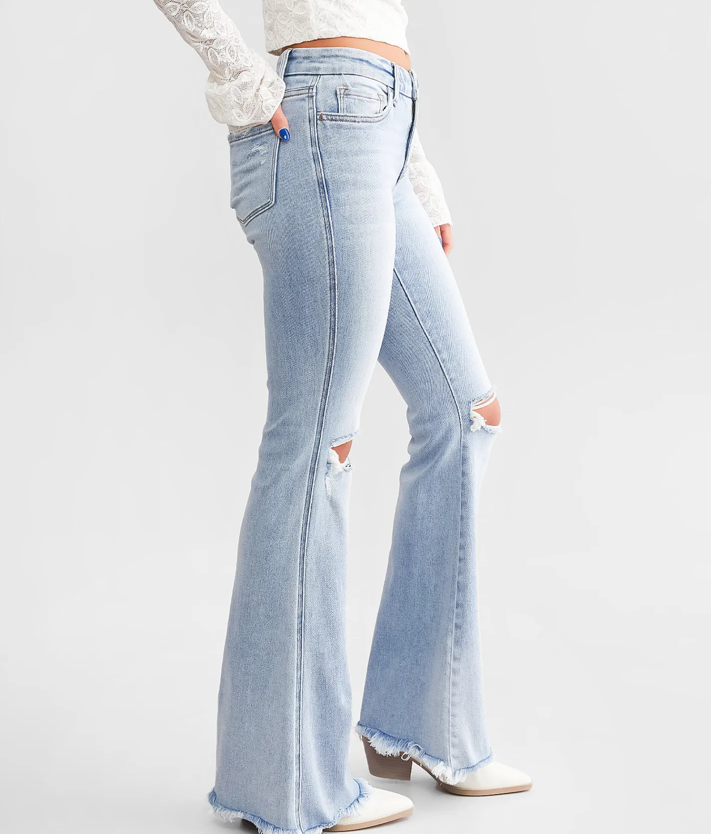 Flying Monkey Mid-Rise Flare Stretch Jean Double Take New