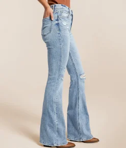 Flying Monkey Mid-Rise Flare Stretch Jean Valor Clearance