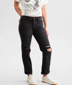 KanCan Signature Mid-Rise Relaxed Stretch Jean Washed Black Hot