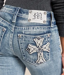 Miss Me Mid-Rise Straight Stretch Cuffed Jean L268 Outlet