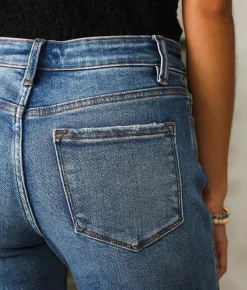 Jeans|Bottoms | Flying Monkey Mid-Rise Straight Stretch Jean Plumeria