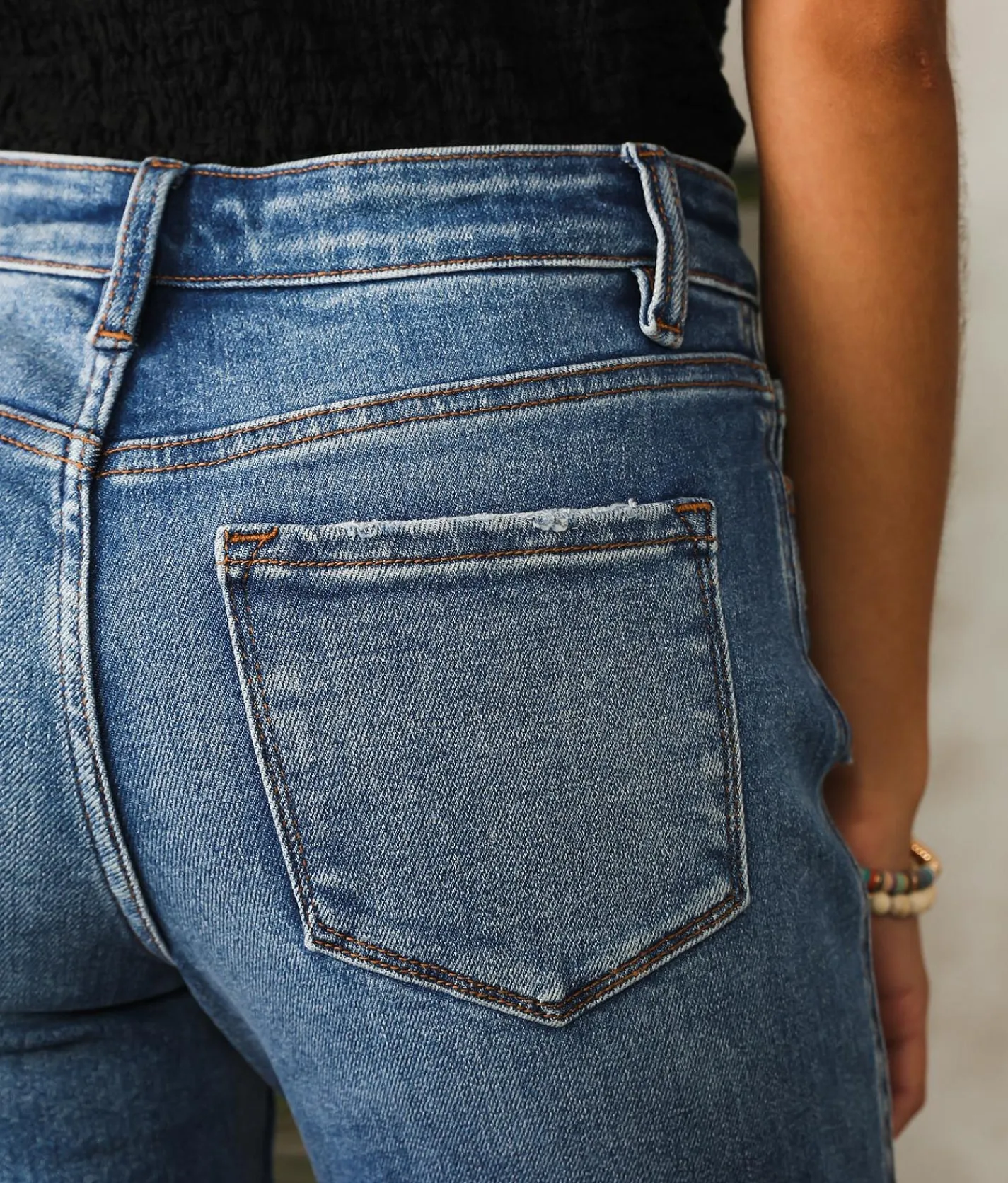 Jeans|Bottoms | Flying Monkey Mid-Rise Straight Stretch Jean Plumeria