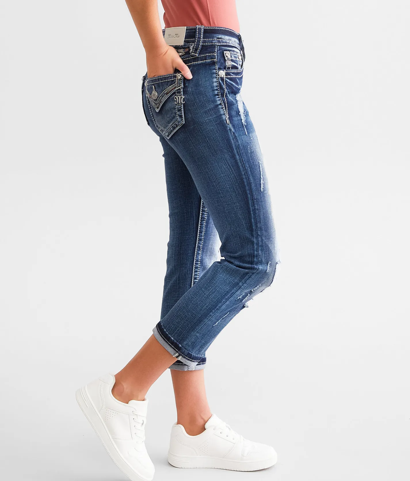 Jeans|Bottoms | Miss Me Mid-Rise Stretch Capri Jean K1075B