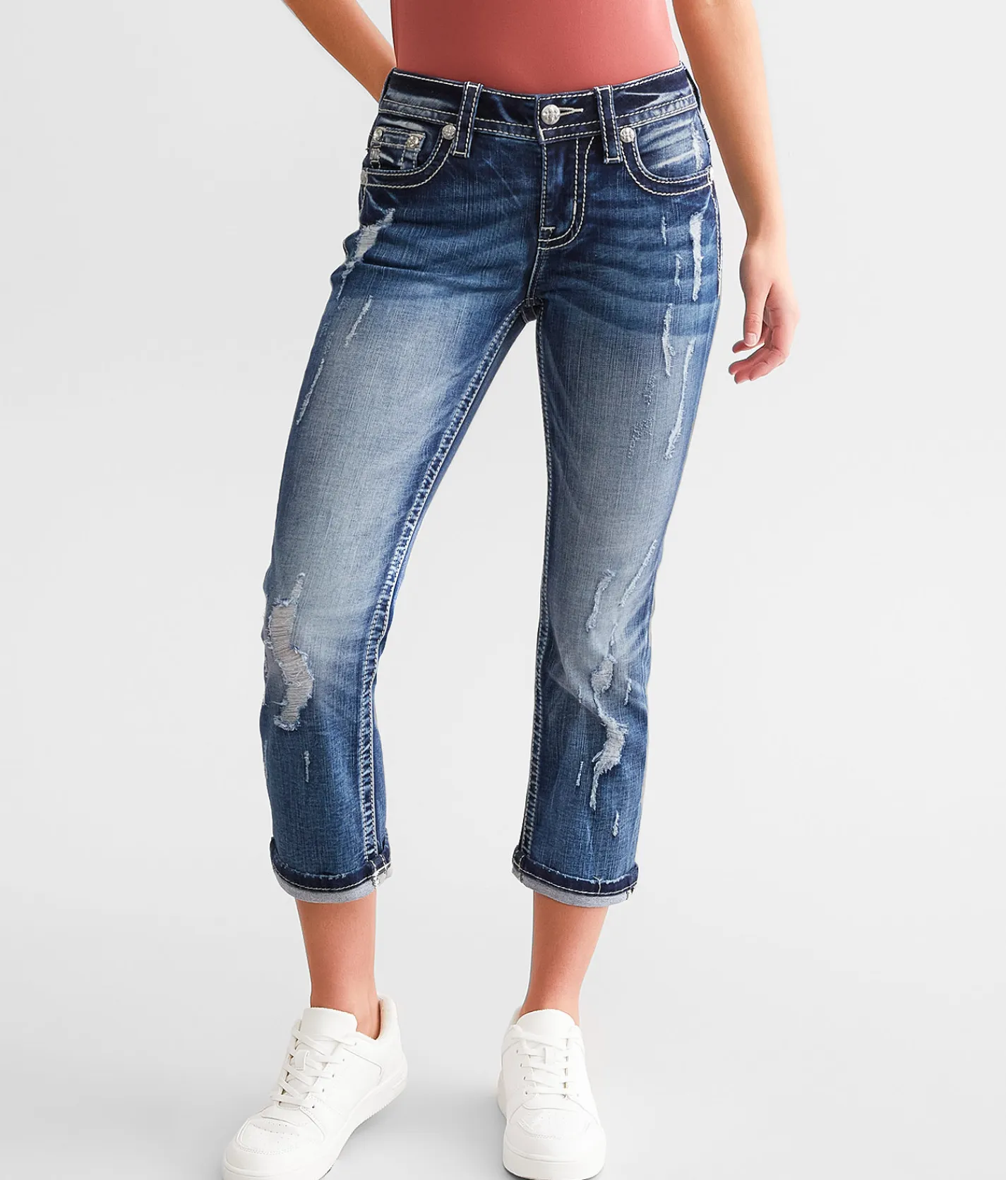 Jeans|Bottoms | Miss Me Mid-Rise Stretch Capri Jean K1075B