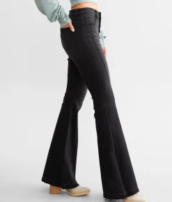 KanCan Signature Mid-Rise Super Flare Stretch Jean Black Clearance