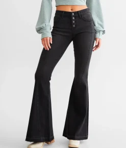 KanCan Signature Mid-Rise Super Flare Stretch Jean Black Clearance