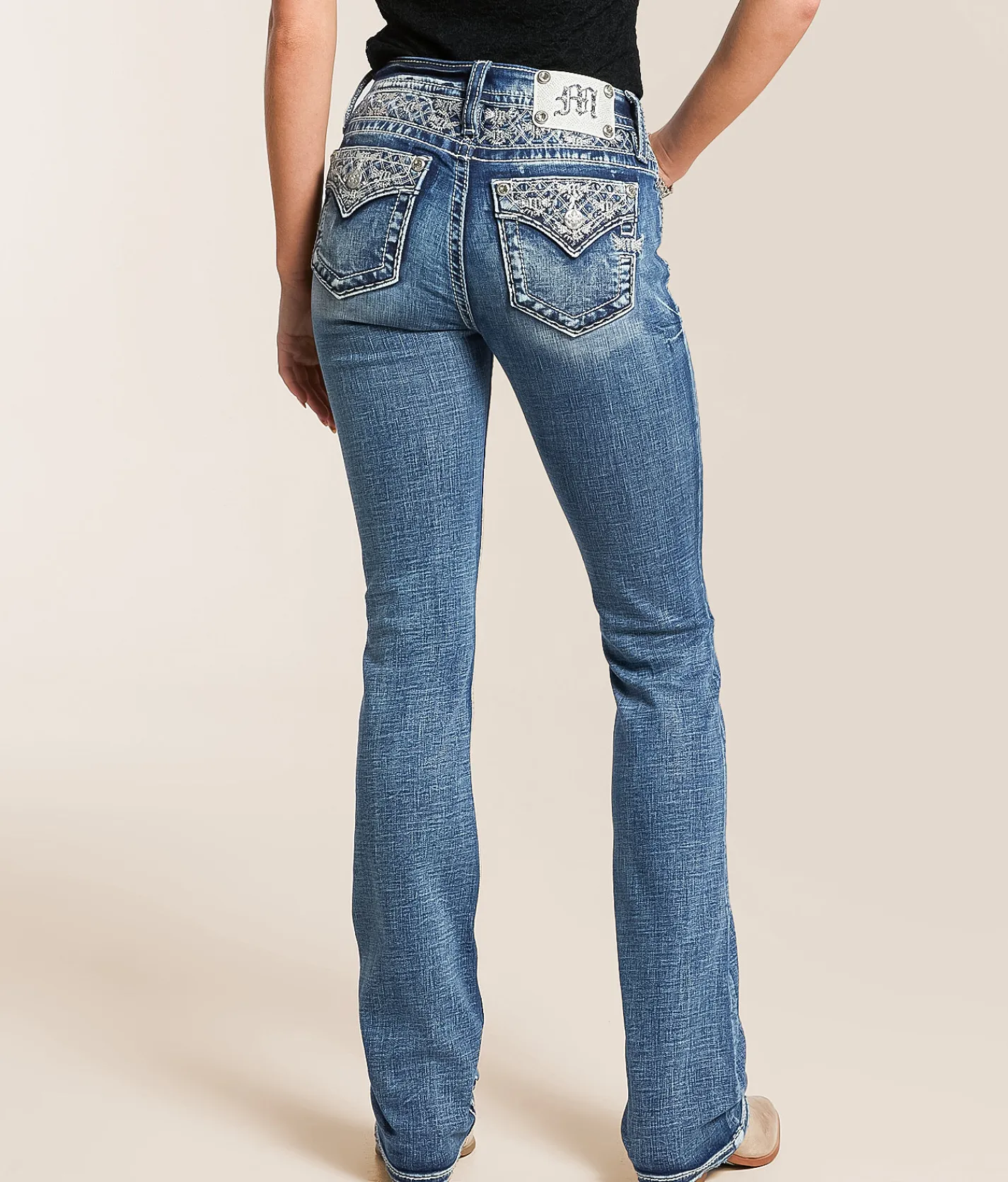 Miss Me Mid-Rise Tailored Boot Stretch Jean K1432 Hot