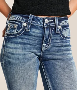 Miss Me Mid-Rise Tailored Boot Stretch Jean K1432 Hot