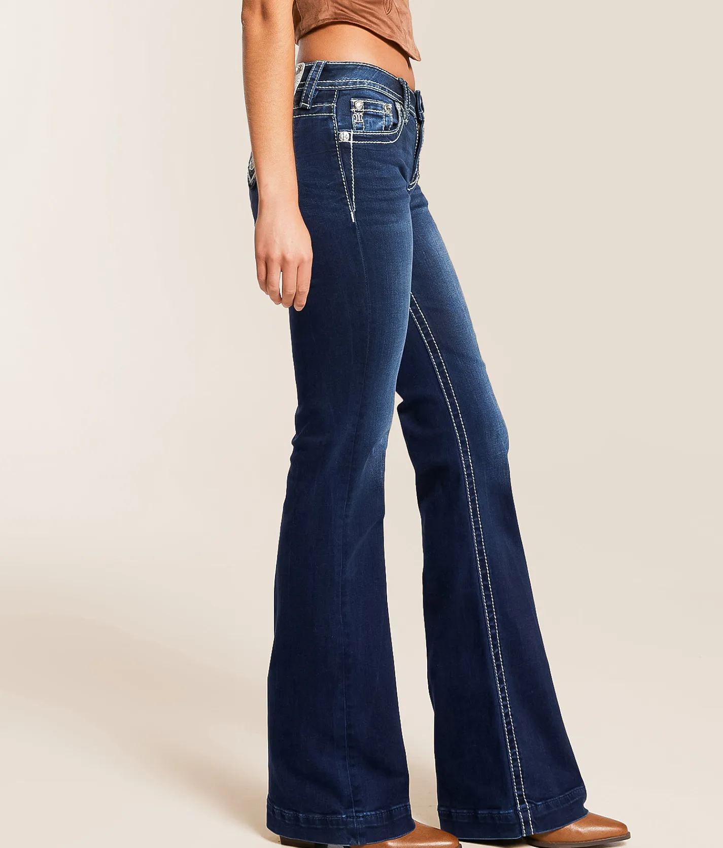 Bottoms | Miss Me Mid-Rise Trouser Stretch Jean K220