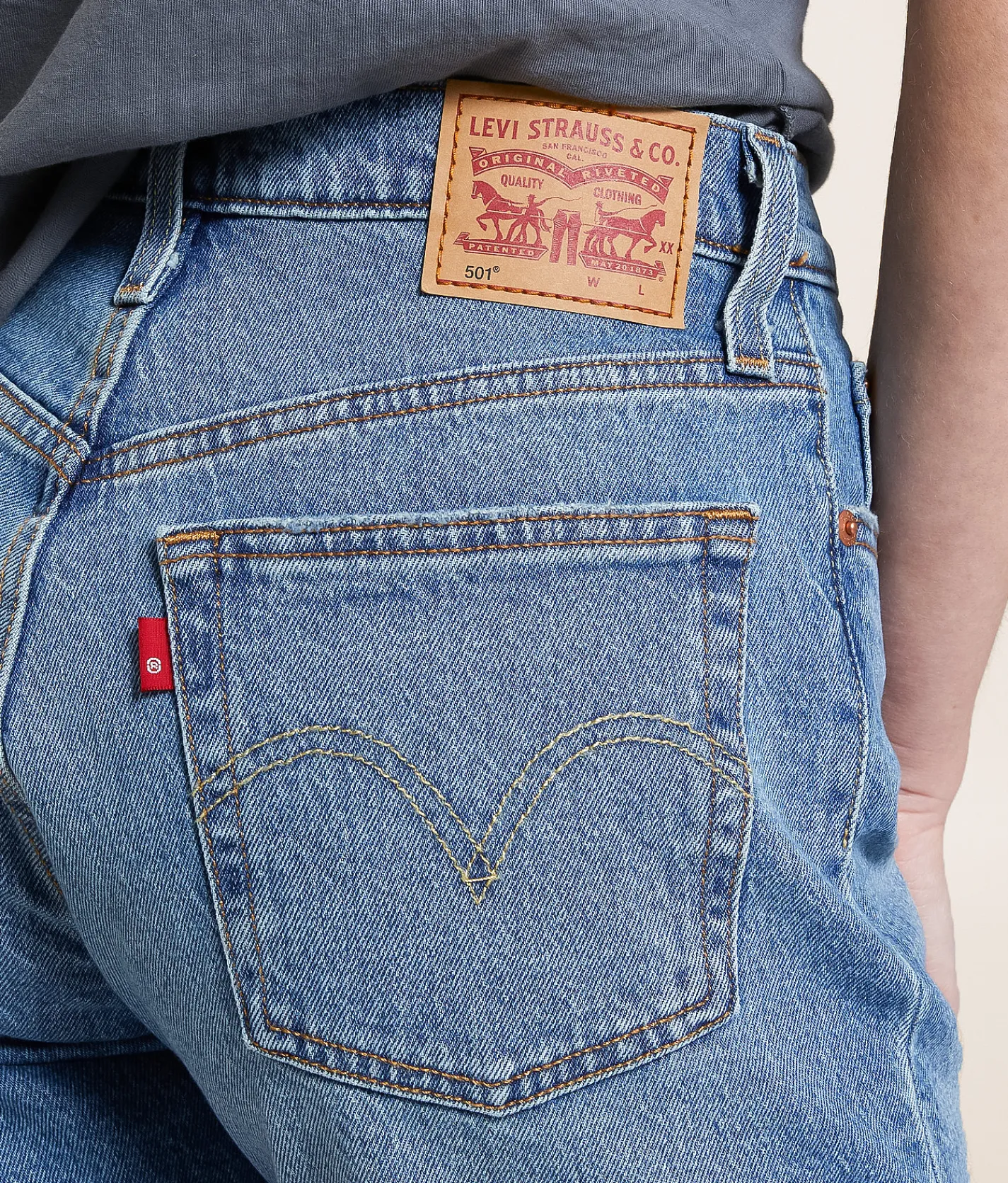Bottoms|Shorts | Levi's® 501 Mid-Thigh Stretch Short Ticked and Untied