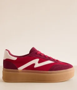 Madden Girl Mightty Platform Sneaker Taupe Wine Hot
