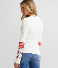Tops | Free People Mikah Notch Neck Top Wine Combo
