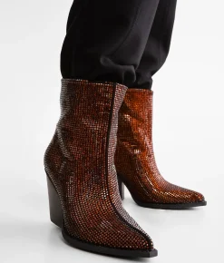 Beast Fashion Mikayla Glitz Ankle Boot Brown Online