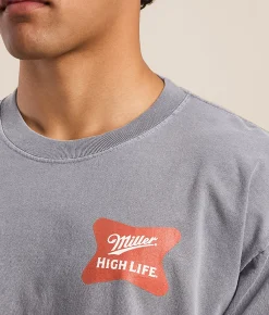 tee luv Miller High Life Billiards T-Shirt Storm Grey Pigment Online