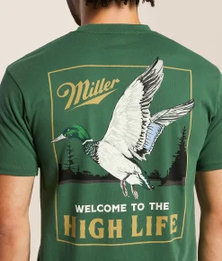 American Needle Miller High Life Duck T-Shirt Smoke Pine Outlet