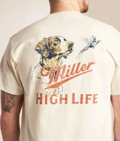 tee luv Miller High Life Huntin Dog T-Shirt Vintage White
