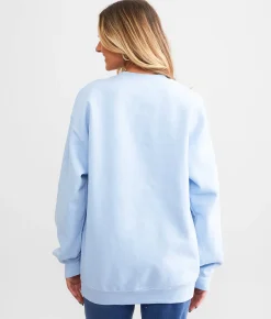 Tops | Junkfood Miller High Life Oversized Pullover Light Blue