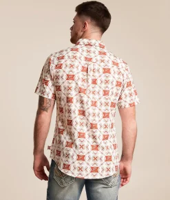 Tops | Catalyst Miller High Life Stretch Shirt White Red Brown