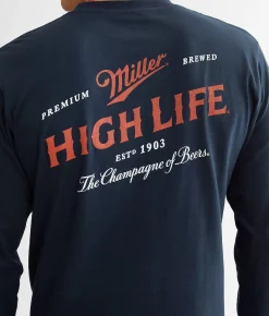 Graphic T-Shirts | tee luv Miller High Life T-Shirt Navy
