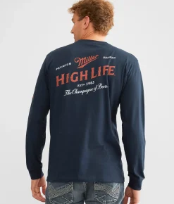 Graphic T-Shirts | tee luv Miller High Life T-Shirt Navy