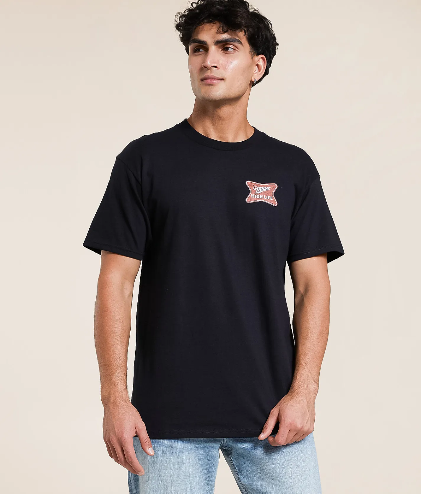 Graphic T-Shirts | tee luv Miller High Life T-Shirt Black