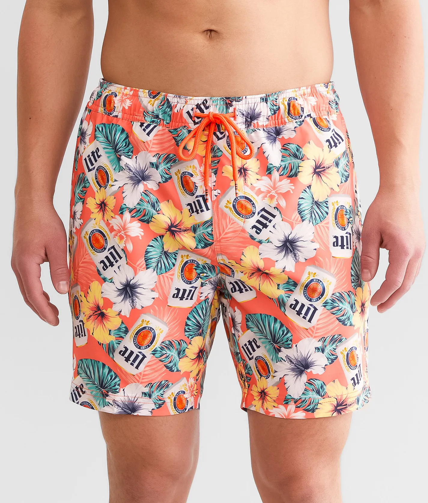 Bottoms|Swimwear | Valor Miller Light® Stretch Swim Trunks Coral