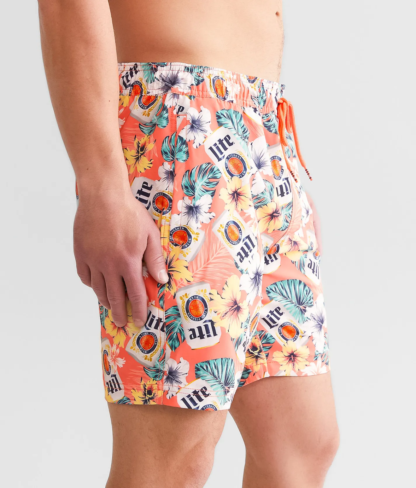 Bottoms|Swimwear | Valor Miller Light® Stretch Swim Trunks Coral