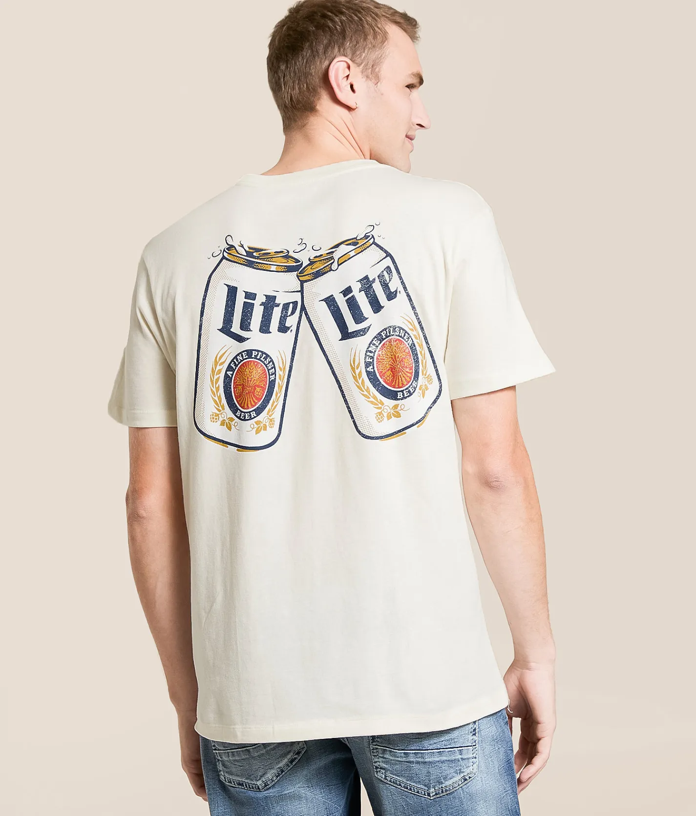 The Forecast Agency Miller Lite Cheers T-Shirt Cream Sale
