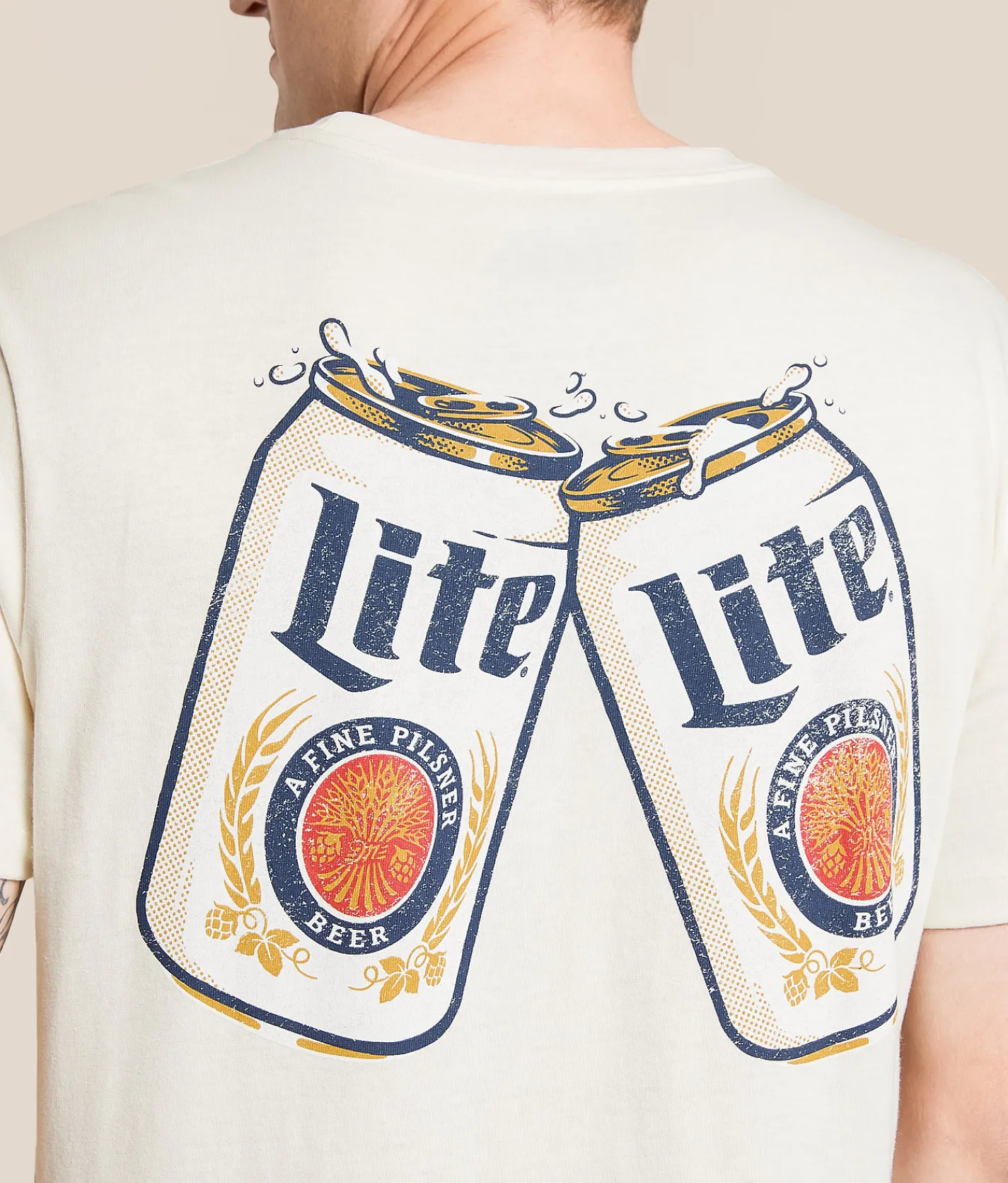The Forecast Agency Miller Lite Cheers T-Shirt Cream Sale