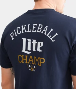 Graphic T-Shirts | tee luv Miller Lite Pickleball Champ T-Shirt Navy