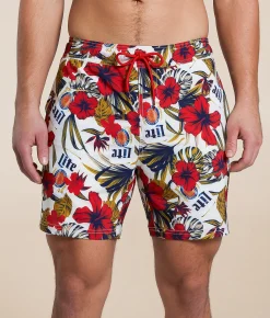 Bottoms|Swimwear | Valor Miller Lite Stretch Swim Trunks Cream