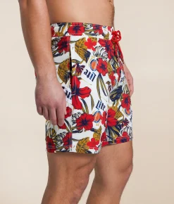 Bottoms|Swimwear | Valor Miller Lite Stretch Swim Trunks Cream