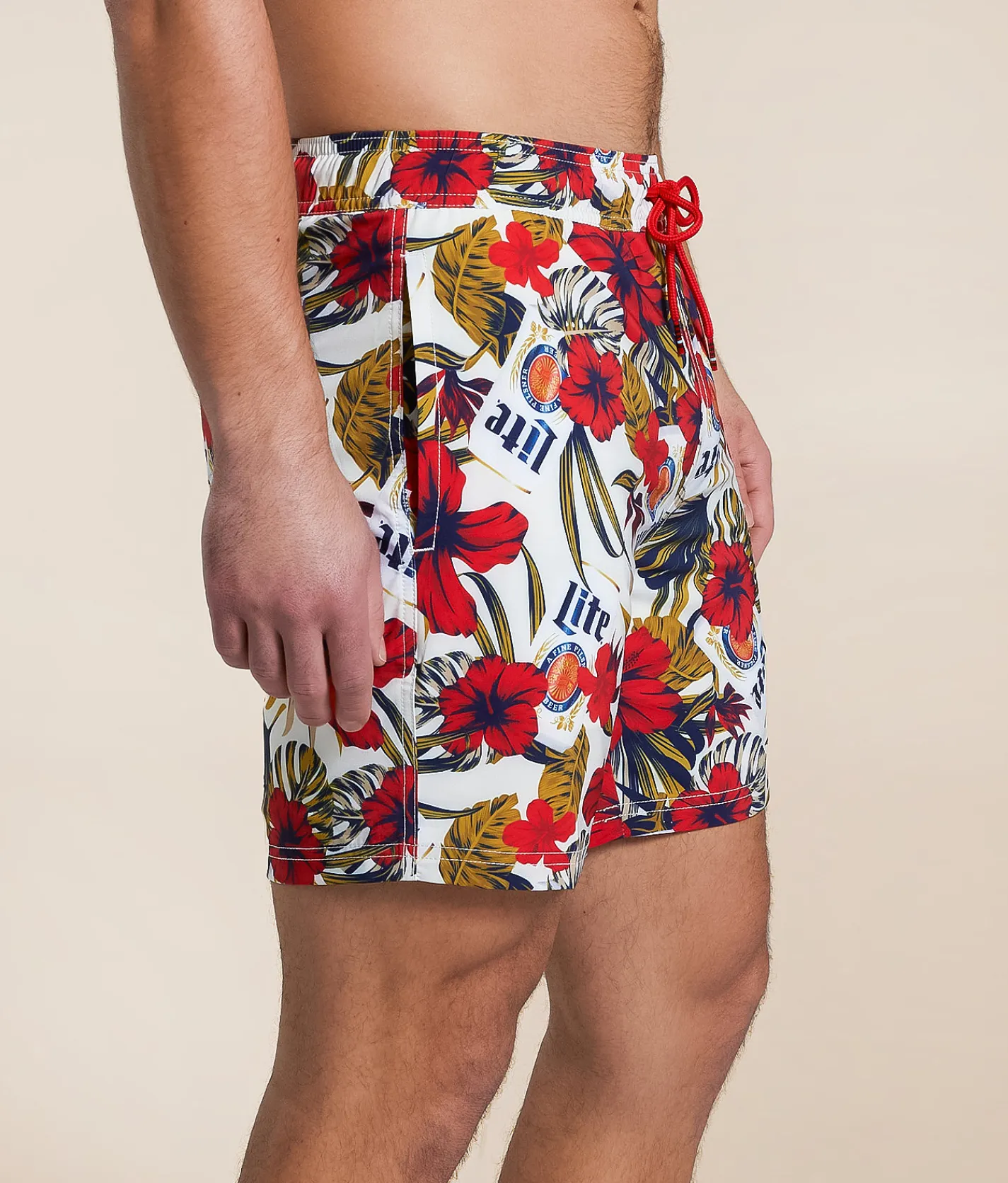 Bottoms|Swimwear | Valor Miller Lite Stretch Swim Trunks Cream