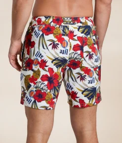 Bottoms|Swimwear | Valor Miller Lite Stretch Swim Trunks Cream