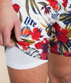 Bottoms|Swimwear | Valor Miller Lite Stretch Swim Trunks Cream