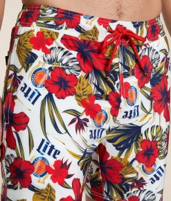 Bottoms|Swimwear | Valor Miller Lite Stretch Swim Trunks Cream