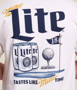 Tops|Graphic T-Shirts | Changes Miller Lite Swing T-Shirt White