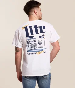 Tops|Graphic T-Shirts | Changes Miller Lite Swing T-Shirt White