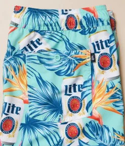 Valor Miller Lite Tropical Stretch Swim Trunks Aruba Blue