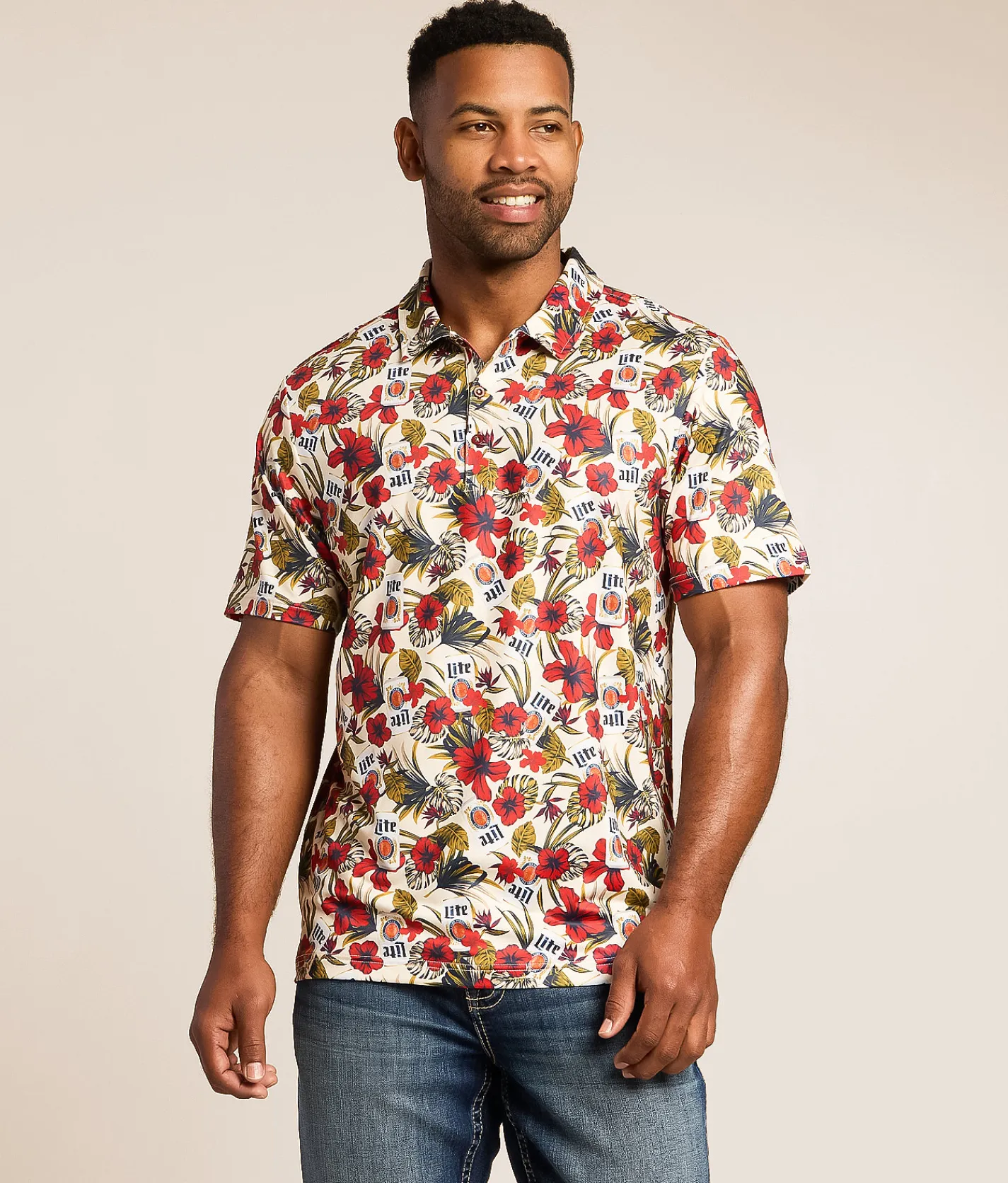 Tops | Valor Miller Lite Vacation Polo Cream