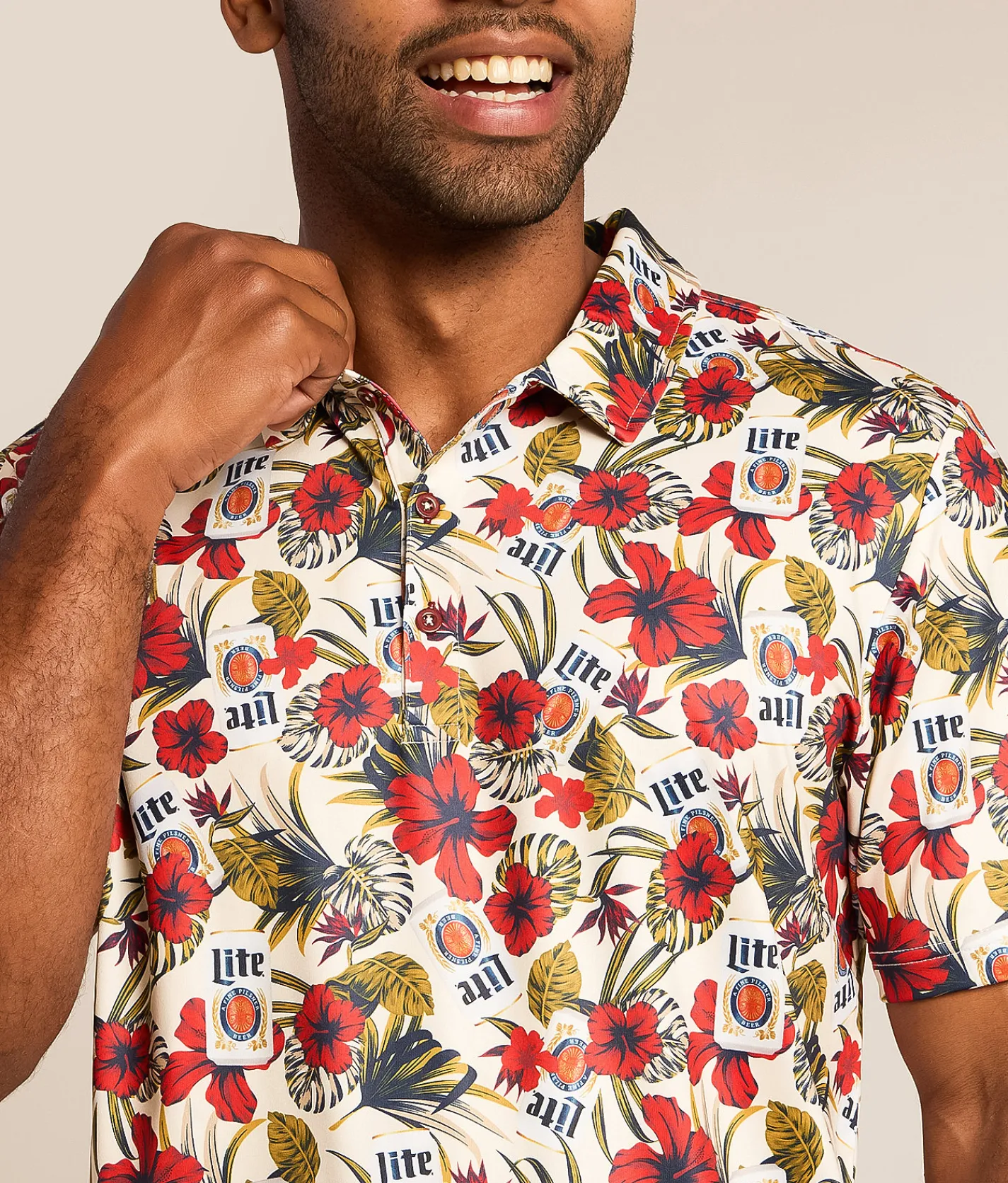 Tops | Valor Miller Lite Vacation Polo Cream
