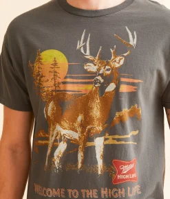 Graphic T-Shirts | Junkfood Miller Welcome To The High Life T-Shirt Charcoal