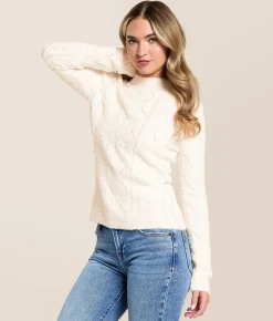 Z Supply Milly Pointelle Sweater Warm White Clearance