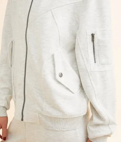 Coats & Jackets|Activewear | Buckle Black Miloh Jacket Ivory Heather Grey