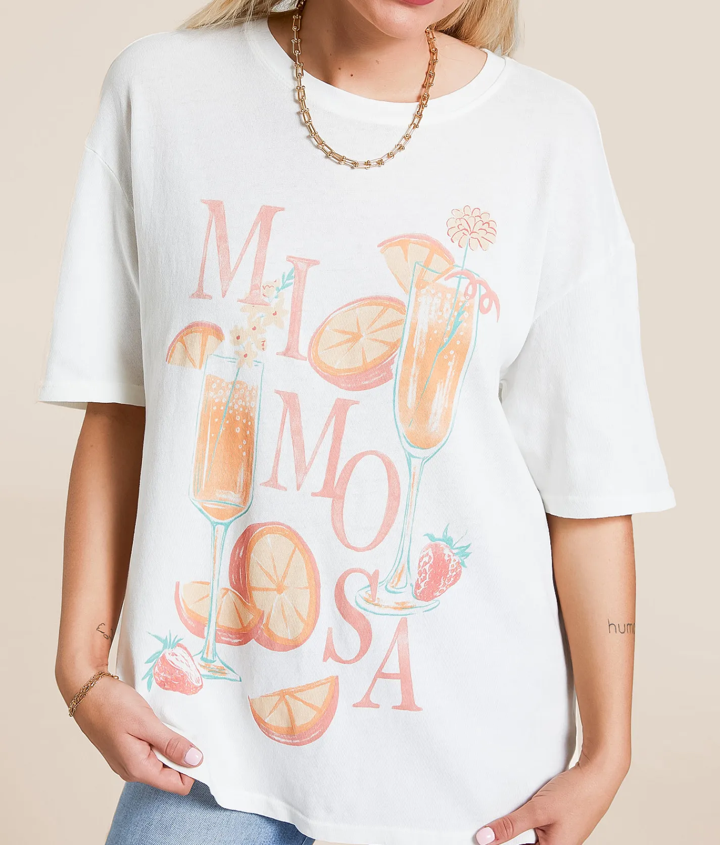 Z Supply Mimosa Social T-Shirt Sea Salt Hot