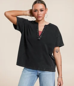 Tops | Gilded Intent Mineral Washed T-Shirt Washed Black