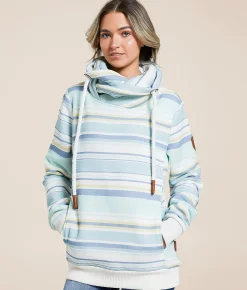 Wanakome Minty Striped Pullover Sky Blue Mix Outlet
