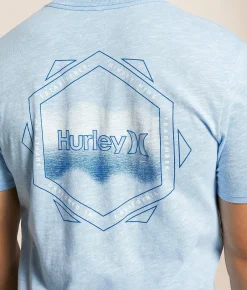 Hurley Mirror T-Shirt White Blue Heroic Discount