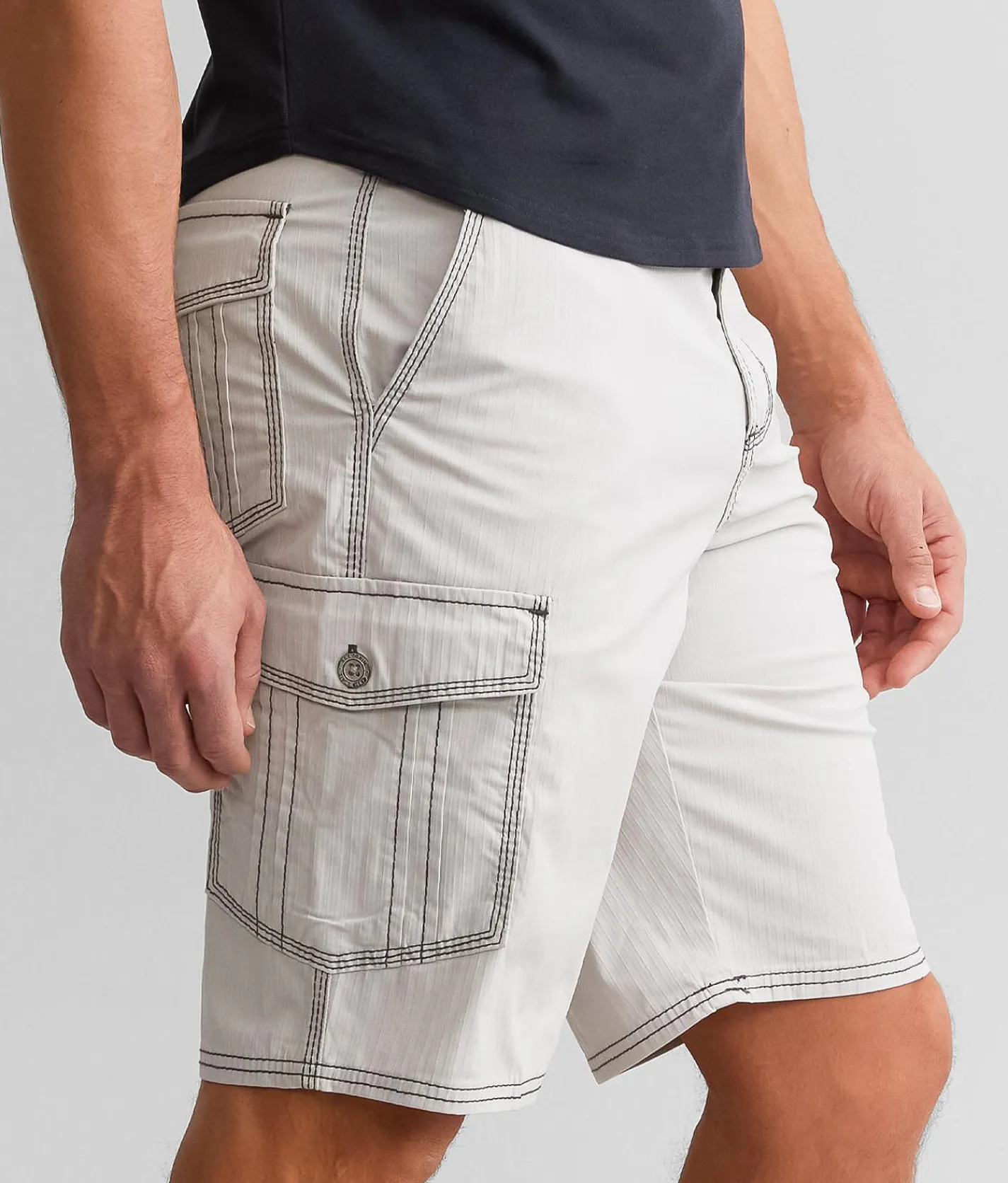 BKE Mitchell Cargo Stretch Short Smoke Clearance